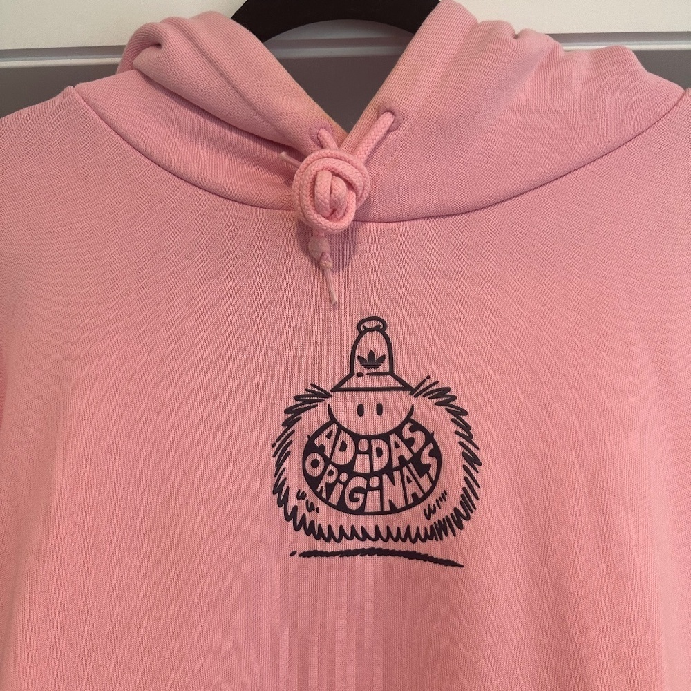 Men's Adidas Originals Pink Logo Loose Fit Hoodie - Size XL - Picture 8 of 16